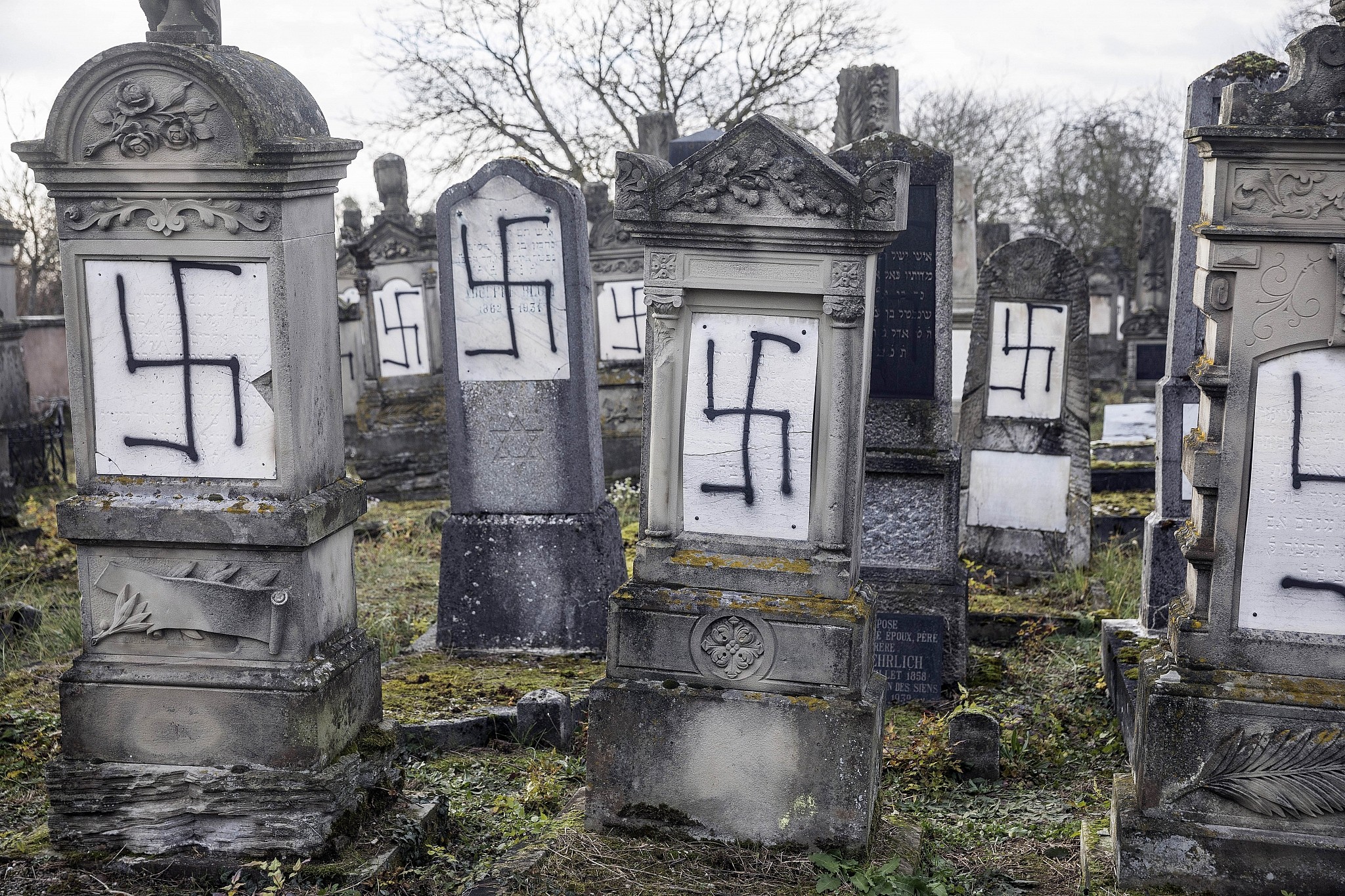 A Jewish cemetery in France was vandalized with swastikas