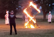 Burning Neo-Nazi Symbols