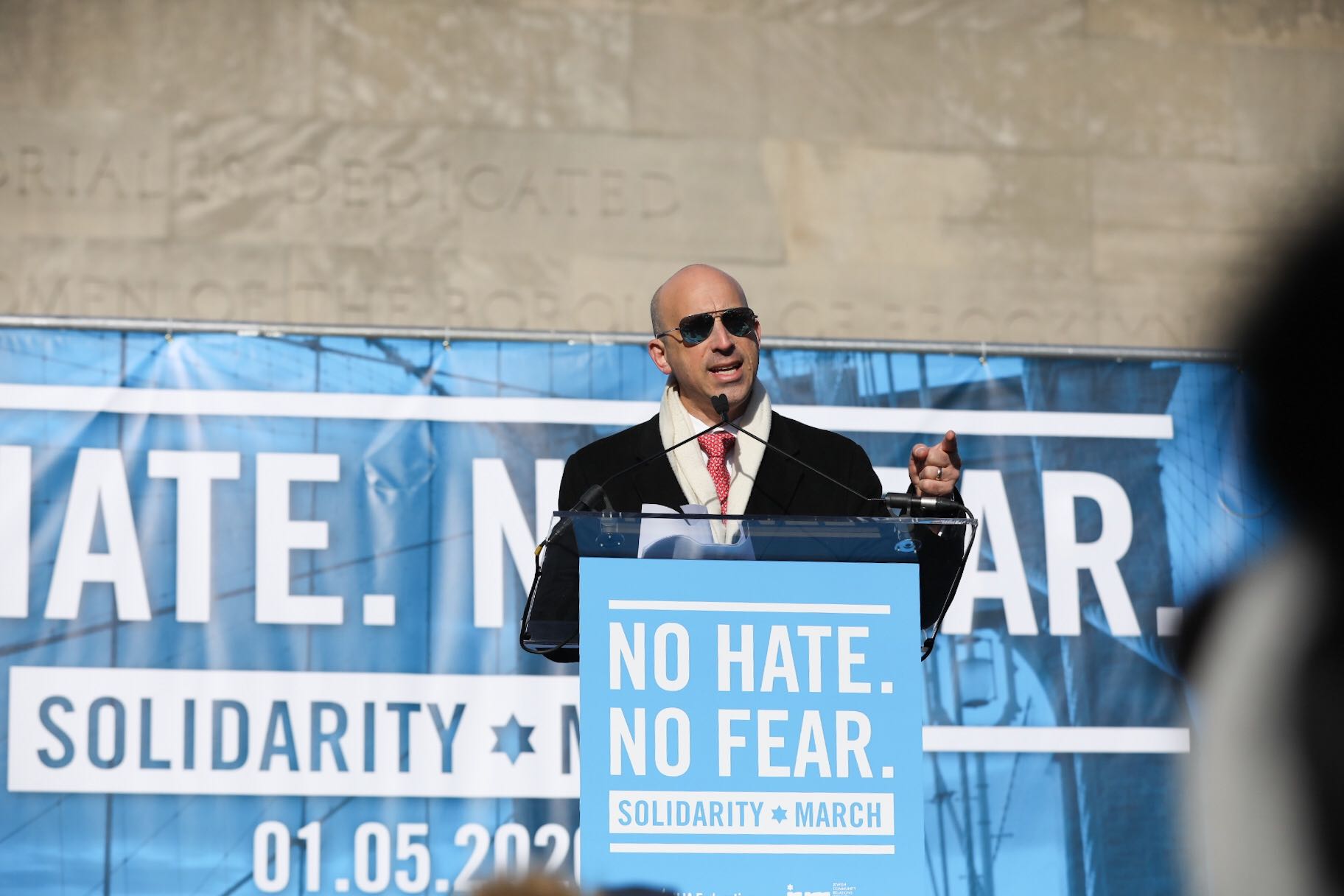 ADL CEO Jonathan Greenblatt speaks at the Solidarity Rally Against Anti-Semitism in NYC 1/5/20