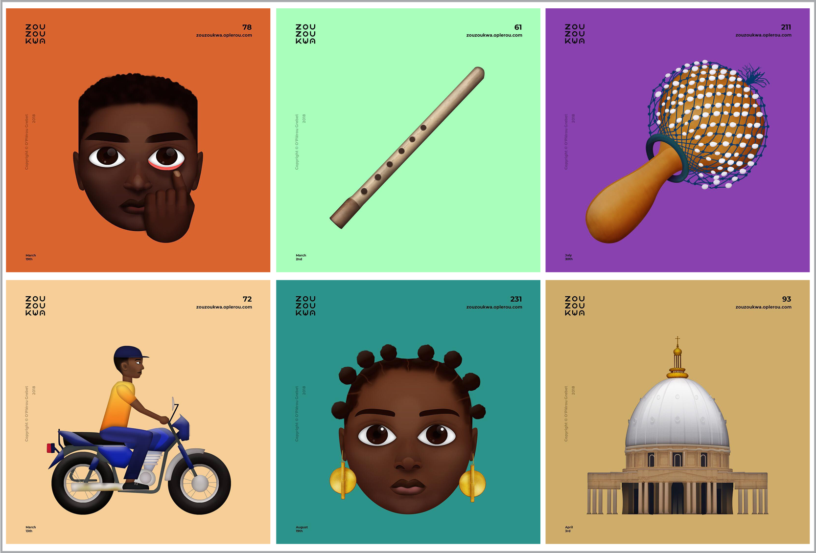 Emojis depicting West African culture