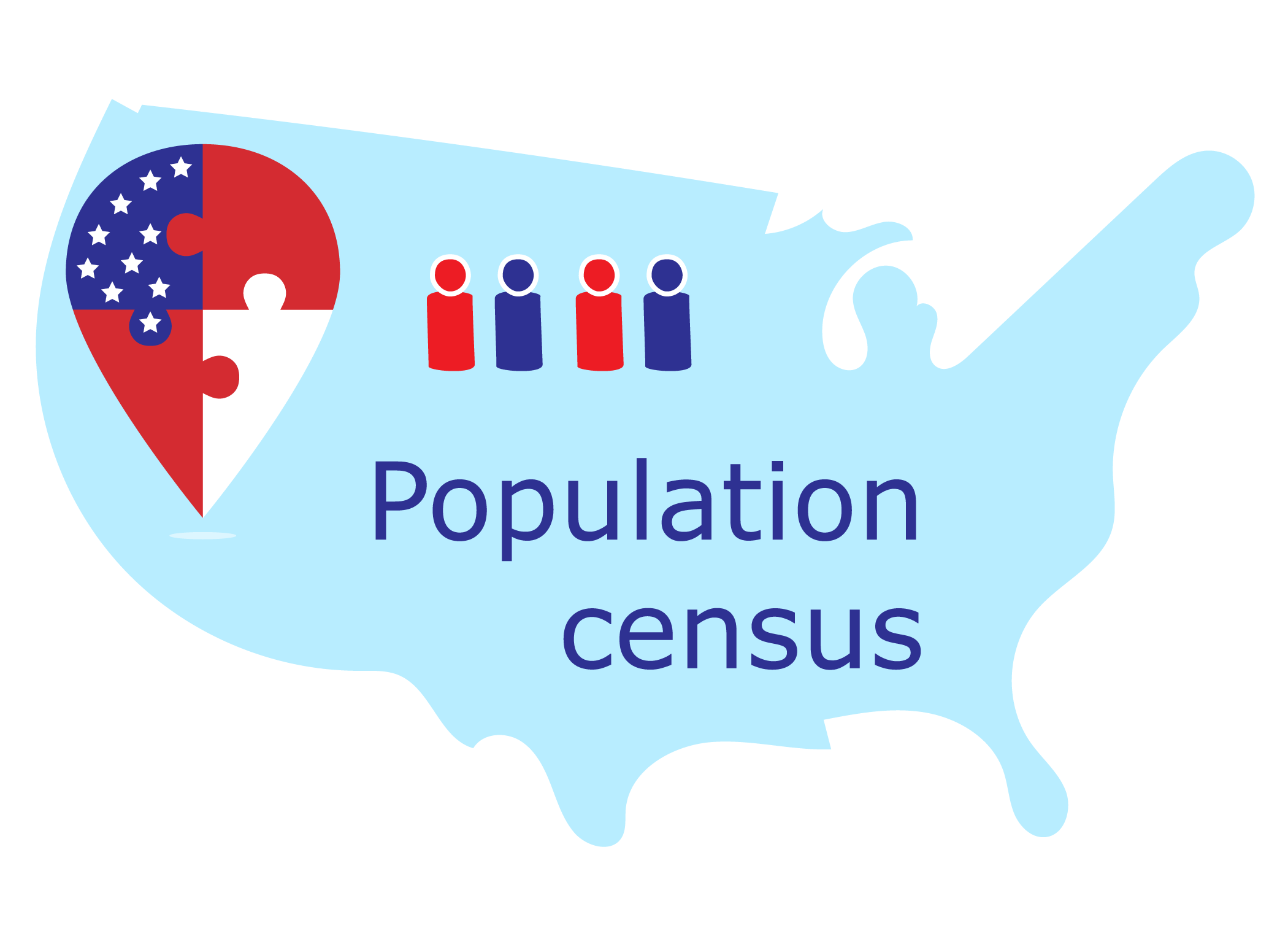 Population Census in the USA Map