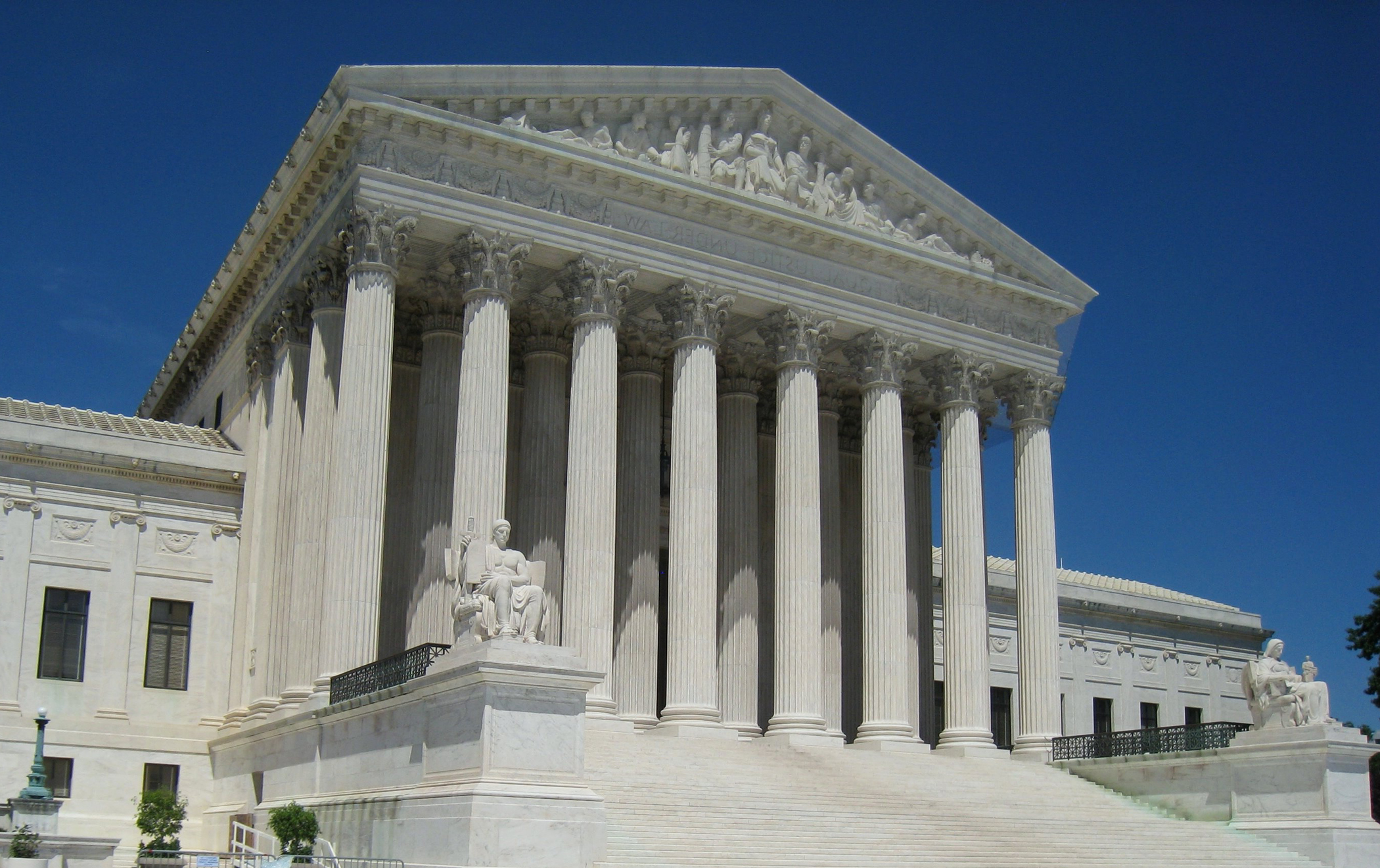 Close up angled view of the U.S. Supreme Court