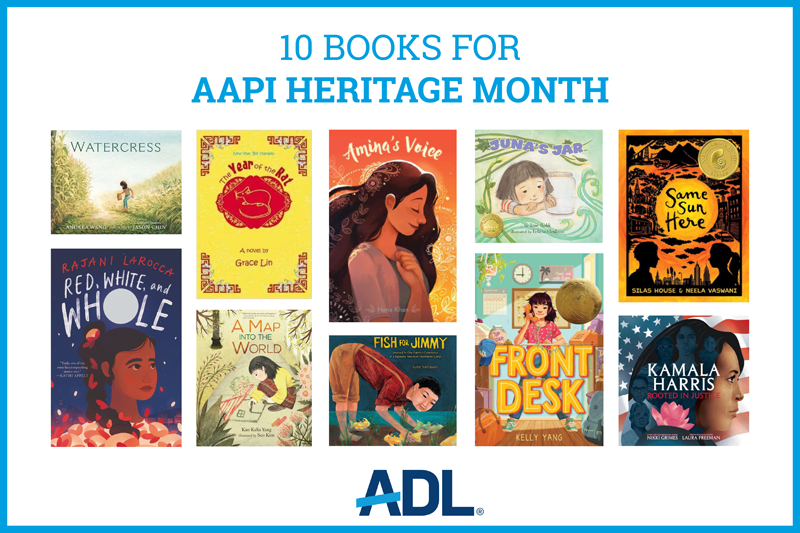 Collage of 10 great children's books for Asian American Pacific Islander Heritage Month