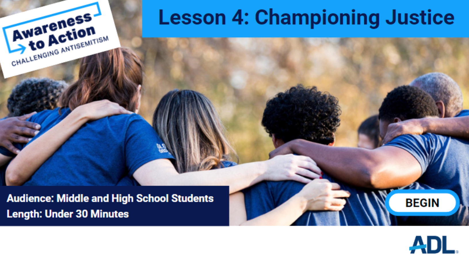 ADL Education's Awareness to Action course lesson 4: Championing Justice