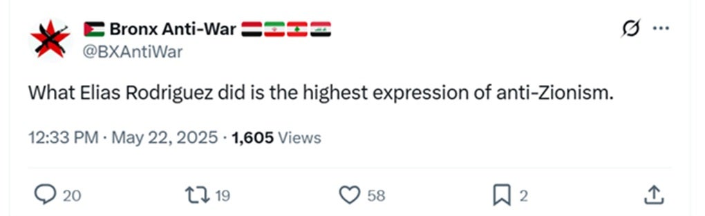 Bronx anti-war coalition tweet praising D.C. shooter