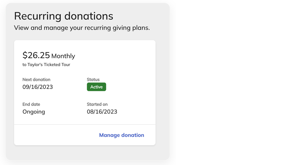 Recurring donation