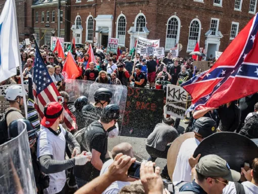 Antifa face off against white supremacists in Charlottesville, VA