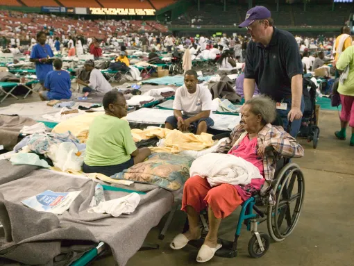 Hurricane Katrina Survivors at Astrodome and Reliant Center