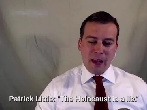 Patrick Little: "The Holocaust is a lie." 