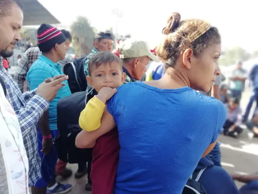 Caravan Migrant in Mexico City Seeking Asylum in U.S.