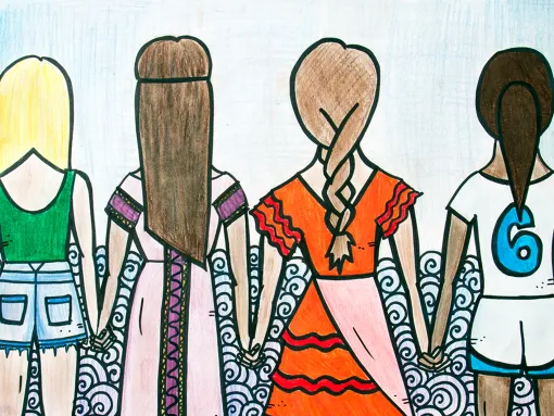 Drawing illustration of diverse women