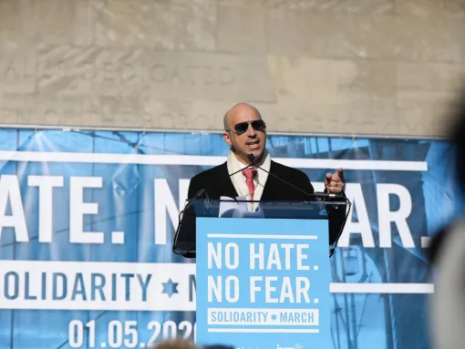 ADL CEO Jonathan Greenblatt speaks at the Solidarity Rally Against Anti-Semitism in NYC 1/5/20