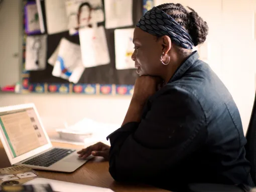 African American Female in Front of a Laptop
