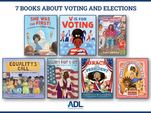 Collage of books about voting and elections