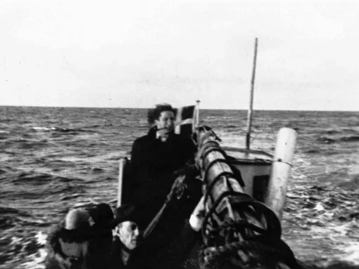 Boat with Jews Sailing from Falster Denmark to Ystad in Sweden, 1943