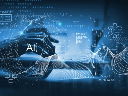 AI tech, artifcial intelligence and big data analytics, innovative technology background