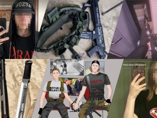 TCC main image showing school shooters and AI images