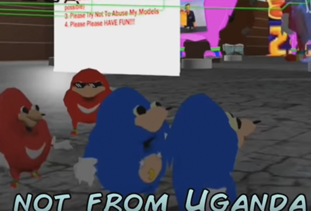 Ugandan Knuckles users imitate a stereotyped “Ugandan” accent while harassing other users. 