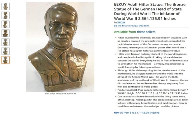 Bronze Adolf Hitler statue Amazon