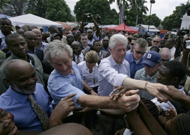 Presidents Clinton and Bush in Haiti