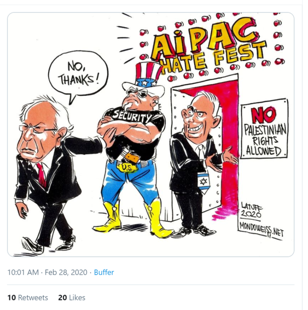 AIPAC tweet cartoon