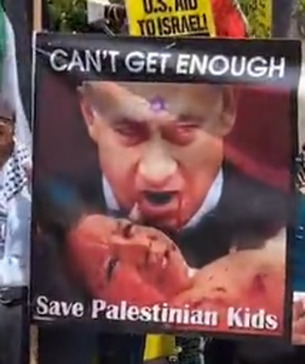 Antisemitic poster featuring PM Netanyahu
