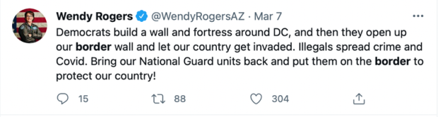 Arizona State Senator Wendy Rogers Tweet