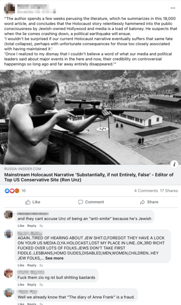Holocaust denial on Facebook