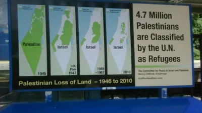 New York, New York - July, 2012: This ad suggests that all of Israel was ruled by Palestinians pre-1948 and boils down an extremely com¬plex con¬flict by placing the entire onus of respon¬si¬bil¬ity on the Jew¬ish state.