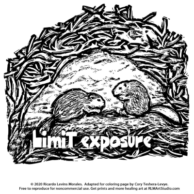 Animal Drawing with Message &quot;Limit Exposure&quot;