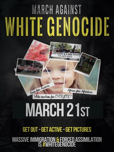 March Against White Genocide Poster