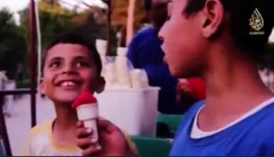 Children eating ice cream in an ISIS propaganda video