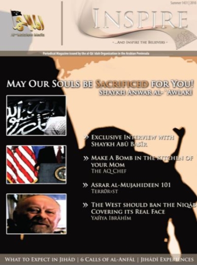 Cover of the first issue of Inspire, AQAP