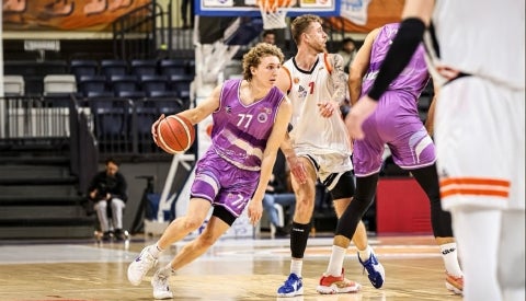 Professional basketball player Ryan Turell on the court