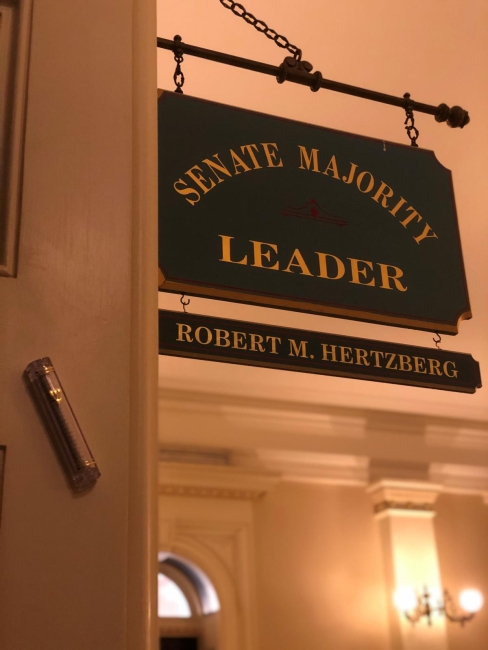 California's Senate Majority Leader hung a mezuzah outside his office